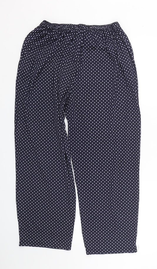 BM Mode Womens Blue Polka Dot Capri Trousers Size 2XL L25 in