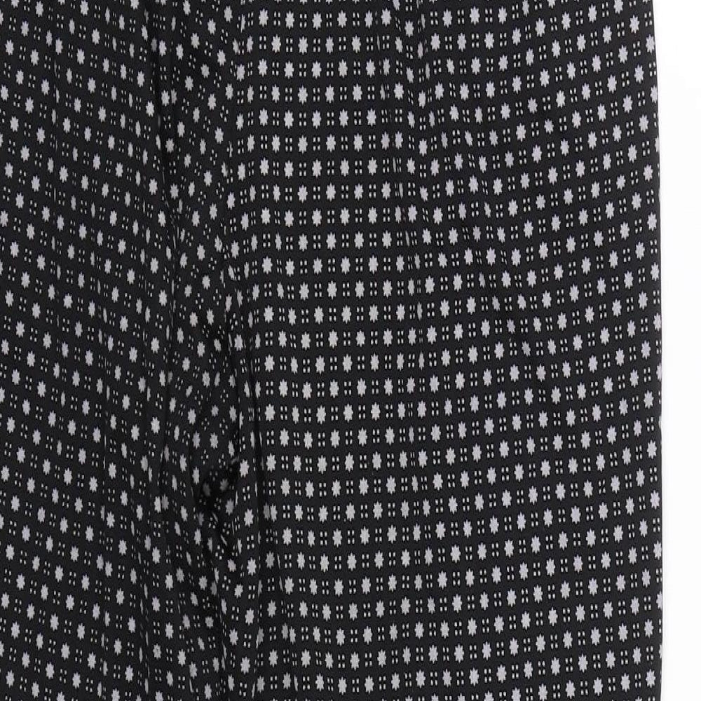 BM mode Womens Black Polka Dot Capri Trousers Size L L24 in