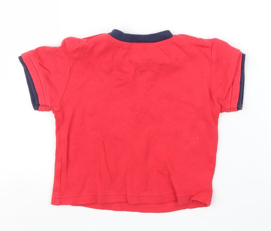 Preworn Boys Red Basic T-Shirt Size 12-18 Months