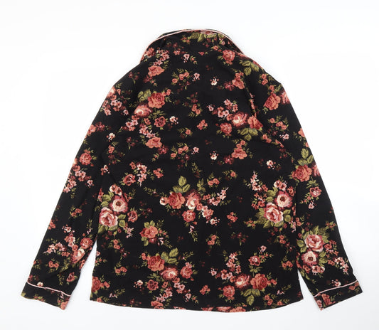 NEXT Womens Black Floral Basic Blouse Size S - PJ top