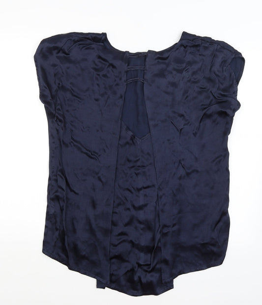 One Two Womens Blue Basic T-Shirt Size 14