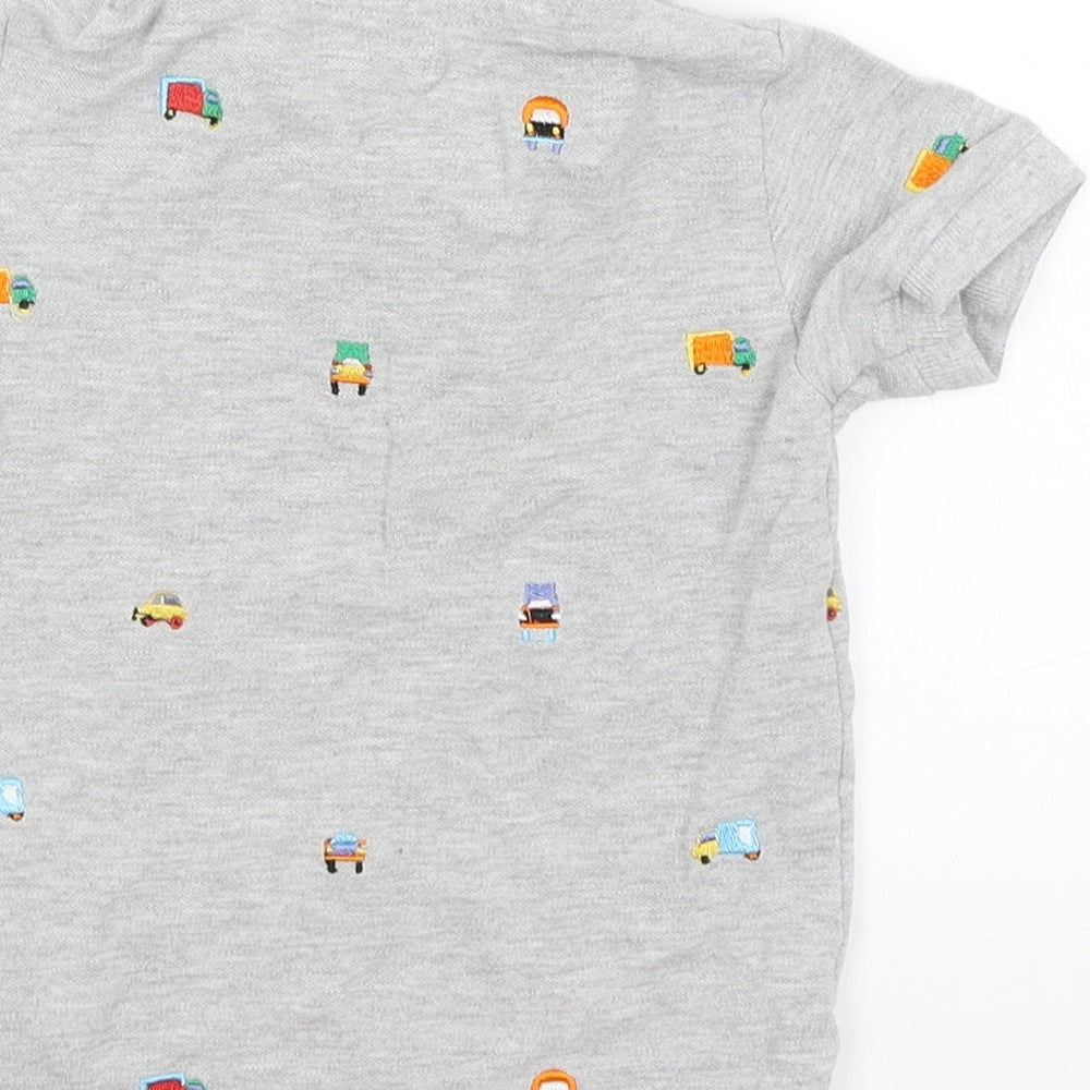 Brand and care label for Next Baby Grey Basic Polo, size 18-24, Months - Trucks
