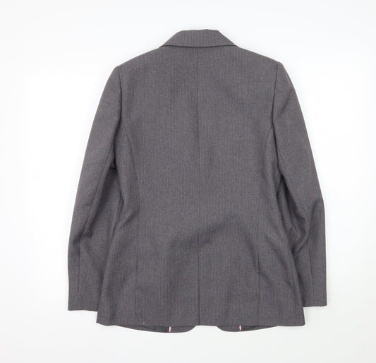Select Womens Grey Striped Jacket Blazer Size 10