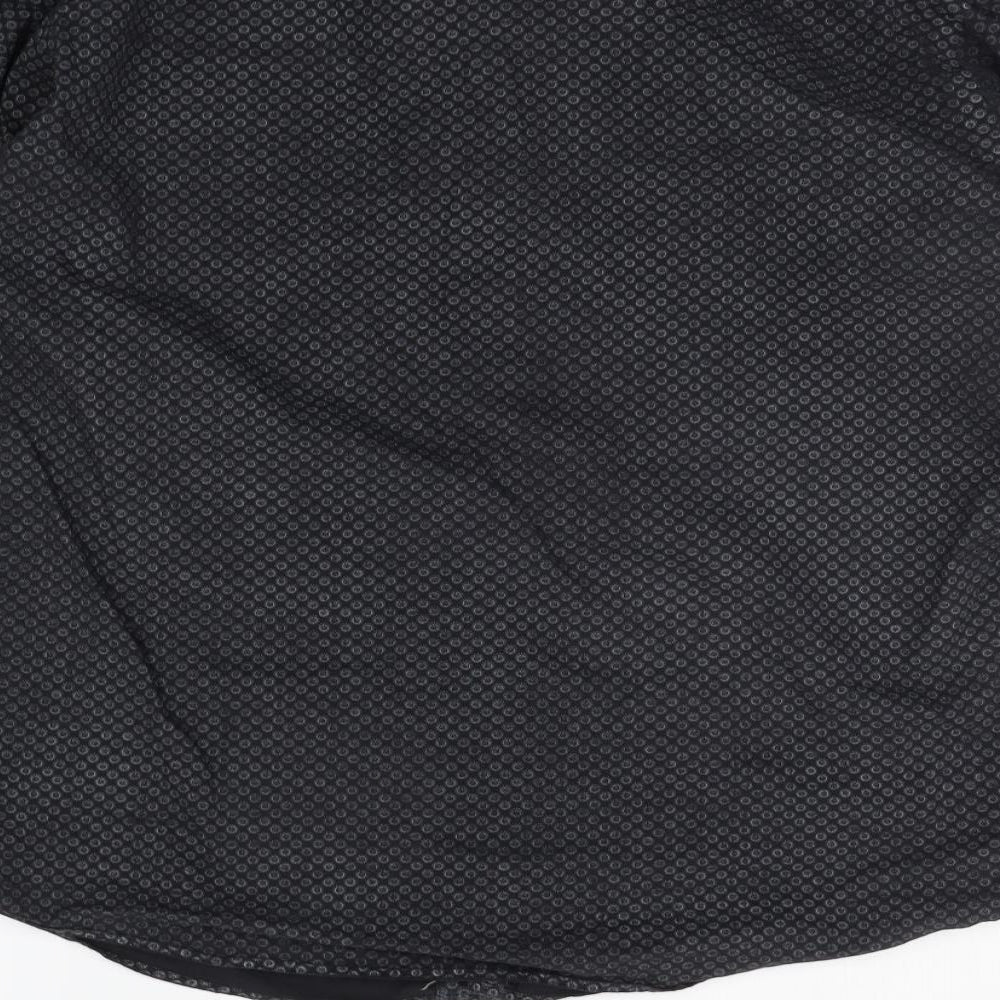 Hawkins & jenkins Mens Black Geometric Button-Up Size 16.5