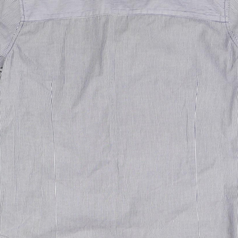 RESERVED Mens Blue Striped Button-Up Size 14