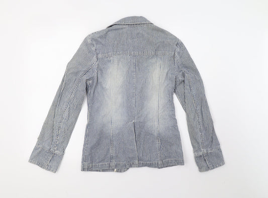 Marks and Spencer Womens Blue Striped Jacket Size 8