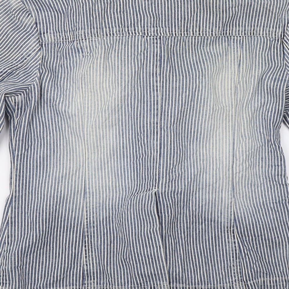 Marks and Spencer Womens Blue Striped Jacket Size 8