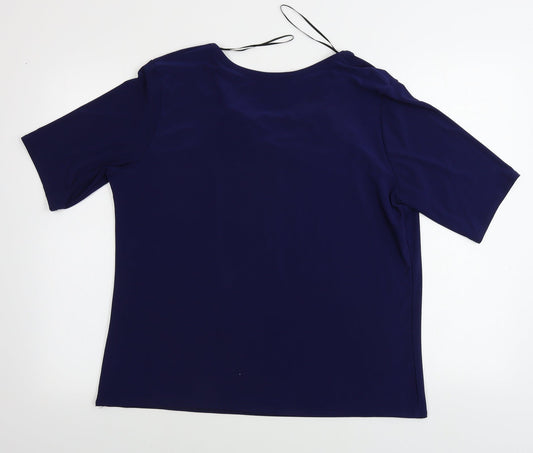 Kate Lilly Womens Blue Basic T-Shirt Size 20