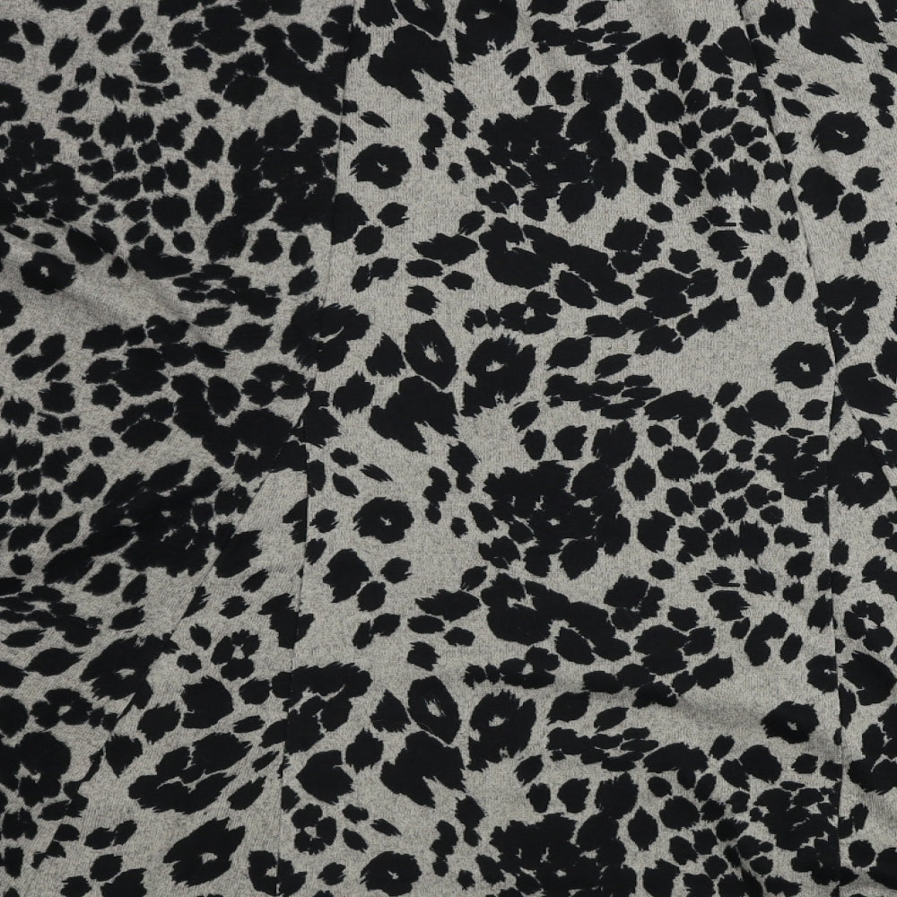 Nutmeg Womens Grey Animal Print A-Line Skirt Size 18
