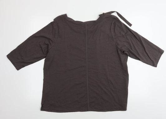 Marks and Spencer Womens Brown Paisley Basic T-Shirt Size 20