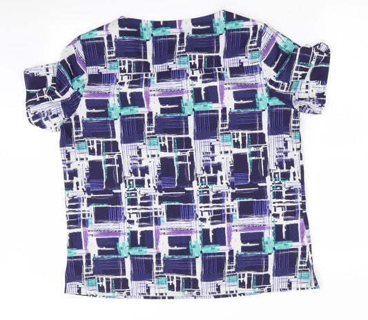 Vortex Womens Purple Check Basic Blouse Size 14