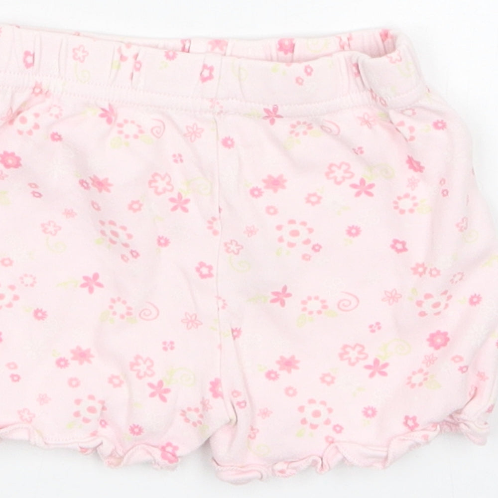 George Girls Pink Floral Sweatpants Trousers Size 0-3 Months