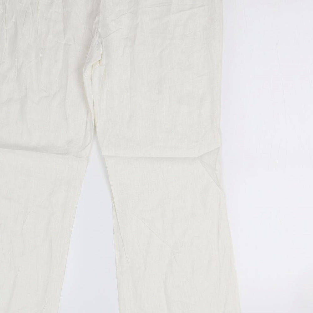M&S Womens Ivory Trousers Size 14 L20 in