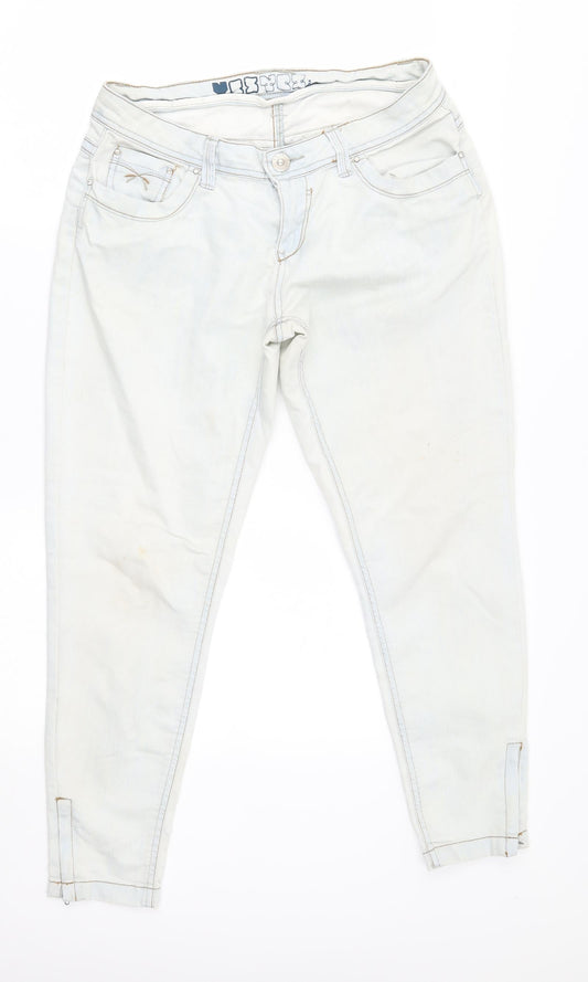 yesyes Womens White Skinny Jeans Size 12 L26 in