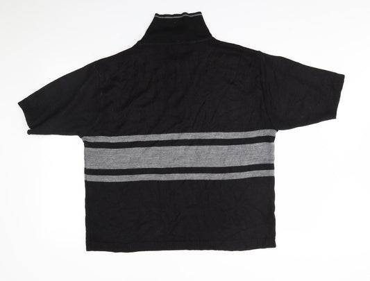 Newcastle United Mens Black Striped Pullover Jumper Size L