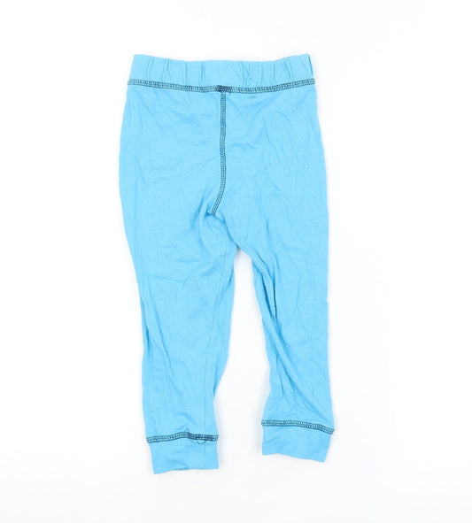 Preworn Boys Blue Colourblock Pyjama Pants Size 3-4 Years