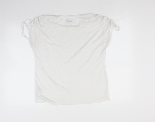 papayAa Womens White Basic T-Shirt Size 10