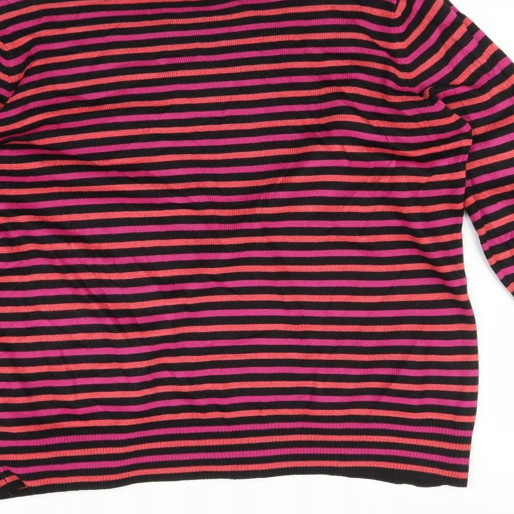 Marks and Spencer Womens Multicoloured Striped Pullover Jumper Size 14