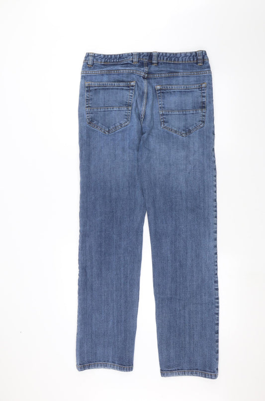 Peacocks Womens Blue Denim Straight Jeans Size 32 in L30 in
