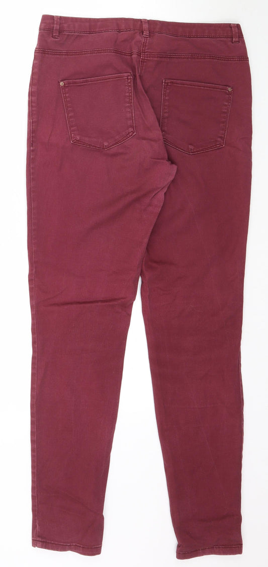 H&M Womens Red Denim Skinny Jeans Size 10 L30 in