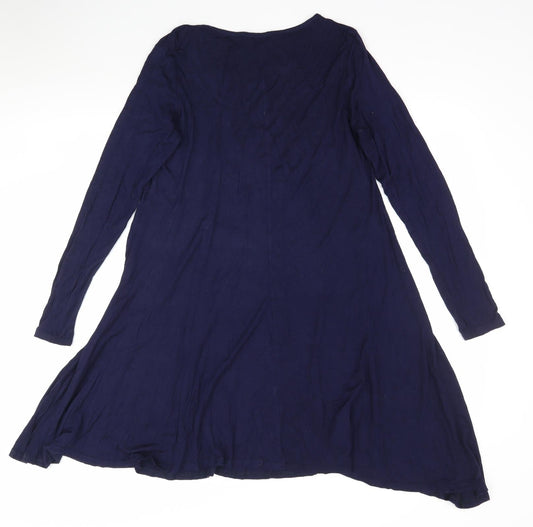 missi Womens Blue A-Line Size S