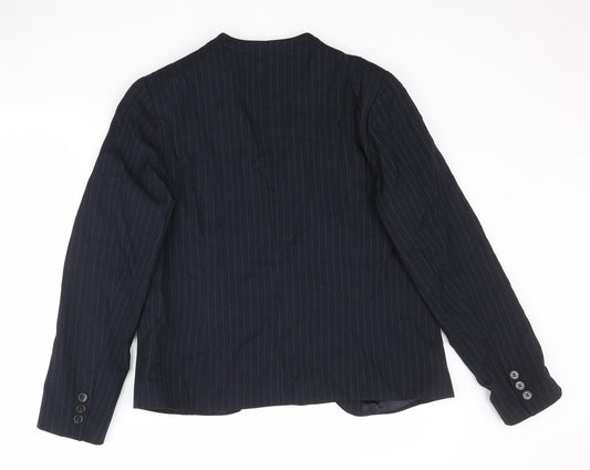 Papaya Womens Black Striped Jacket Blazer Size 18