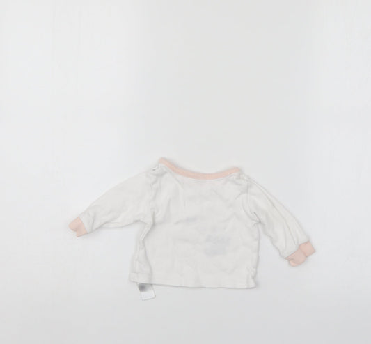 Primark Girls White Pullover Jumper Size 3-6 Months