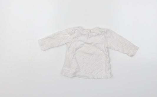 George Girls White Spotted Pullover Jumper Size 3-6 Months