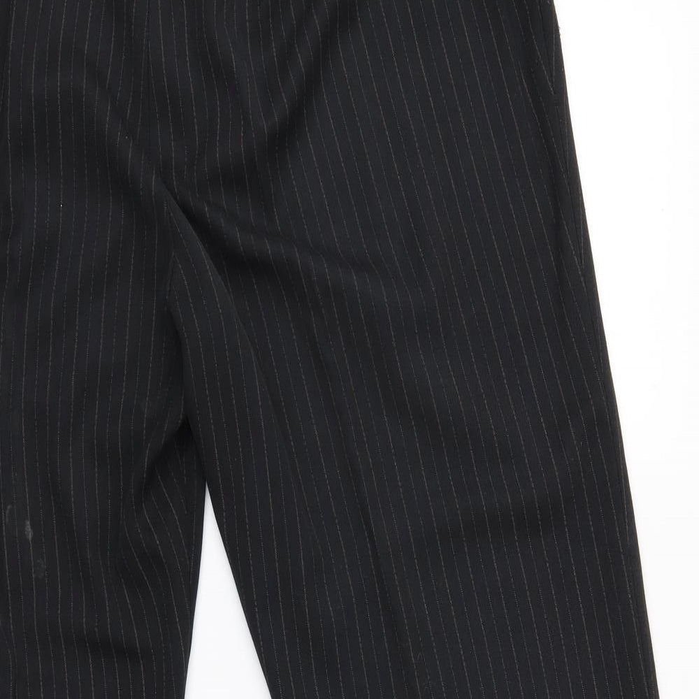 essence Womens Black Striped Trousers Size 22 L26 in