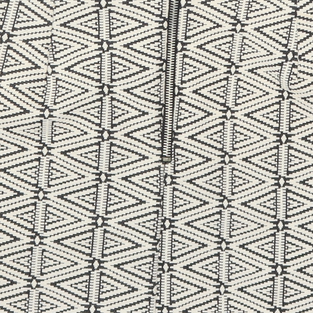 Topshop Womens Beige Geometric A-Line Skirt Size 8