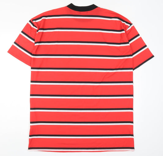 PRETTYLITTLETHING Womens Red Striped T-Shirt Dress Size 6