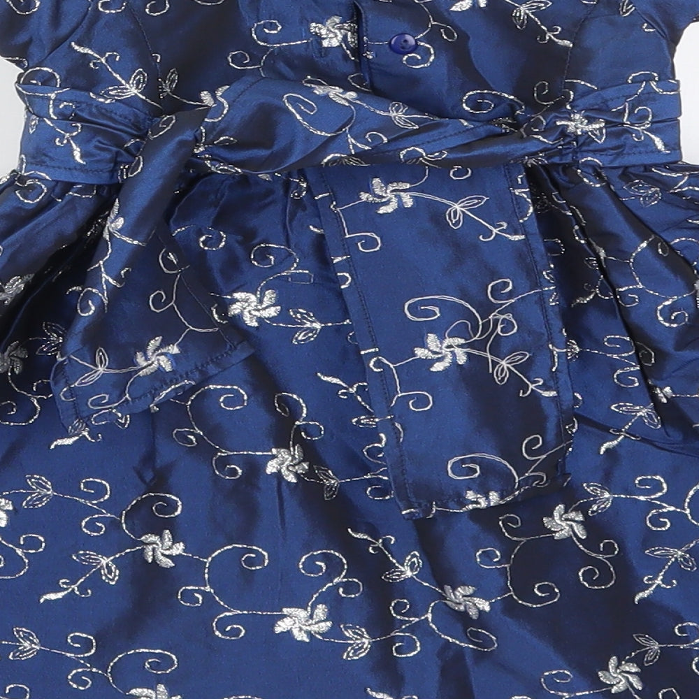 Eatlyu Days Girls Blue Floral Fit & Flare Size 6-9 Months