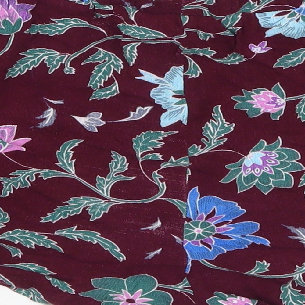 Diffuse Womens Red Floral Mom Shorts Size 8 - Burgundy