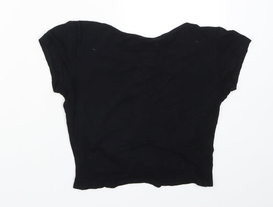Missguided Womens Black Basic T-Shirt Size 6