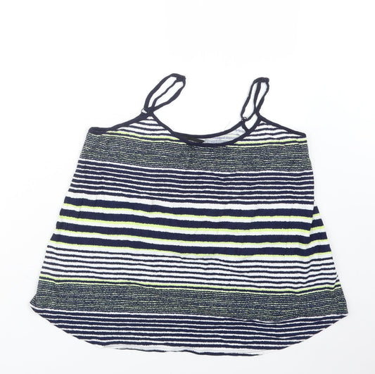 Dorothy Perkins Womens Blue Striped Basic Tank Size 14