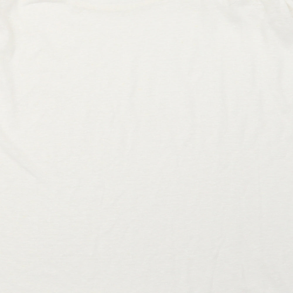 Brand and care label for Papaya women’s ivory basic t-shirt, size UK 16