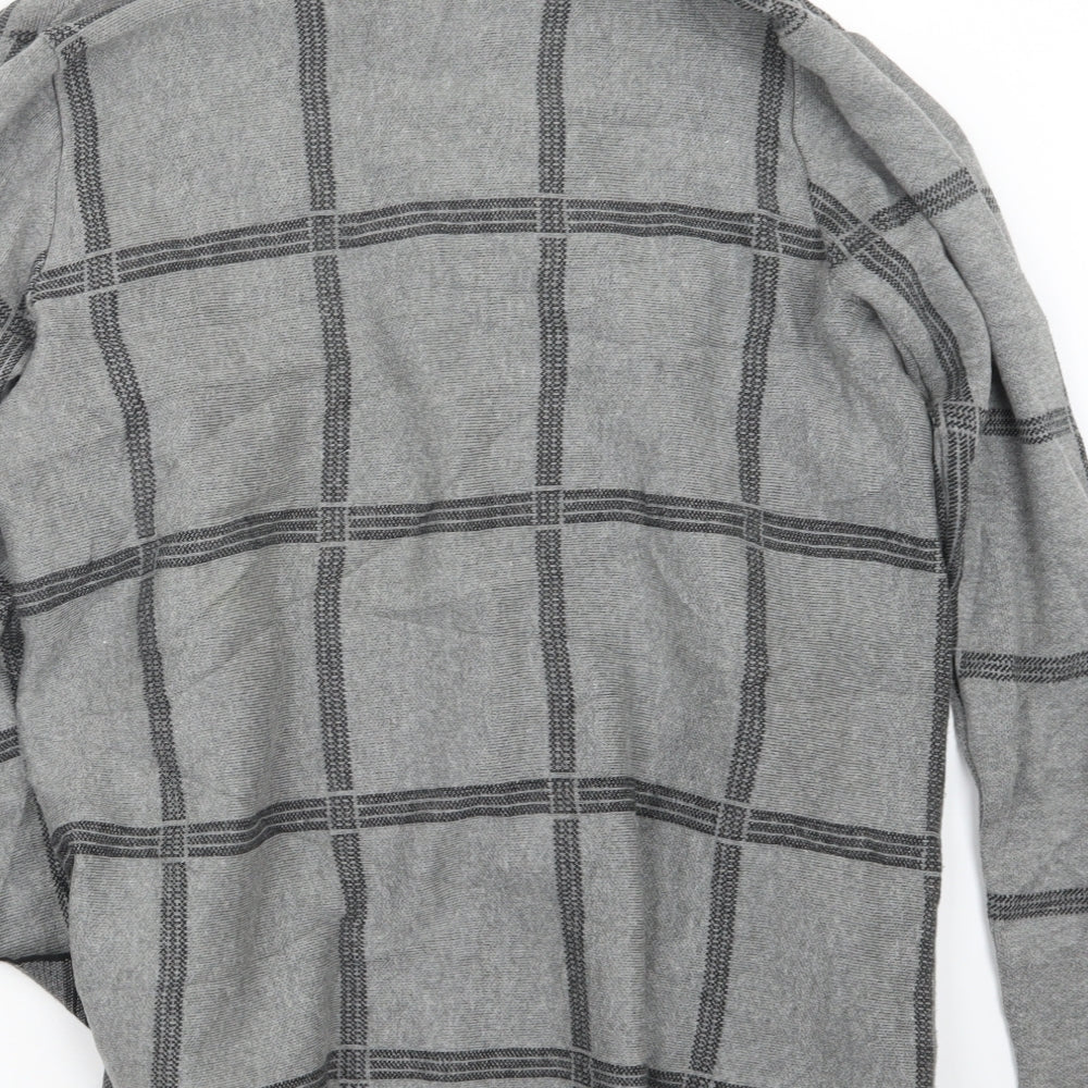 Papaya Womens Grey Check Cardigan Jumper Size M