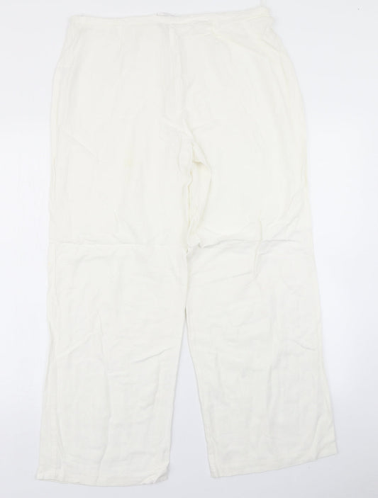 Ivory Womens White Trousers Size 16 L24 in