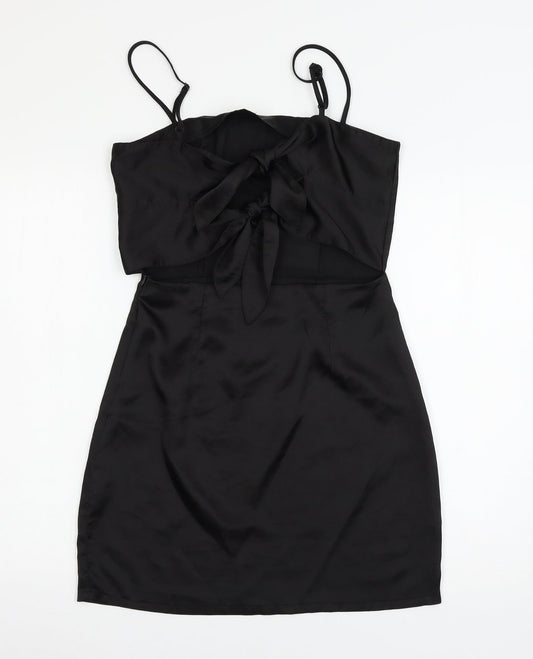 Miss Pap Womens Black Satin A-Line Size 10 - Bows
