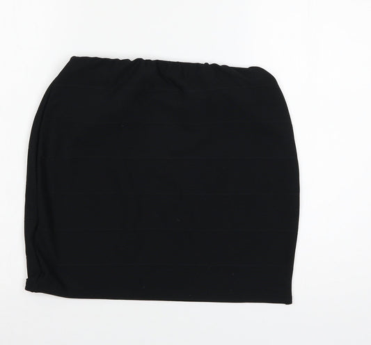 IX London Womens Black Jersey A-Line Skirt Size 14