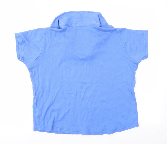 EWM Womens Blue Basic Polo Size 14