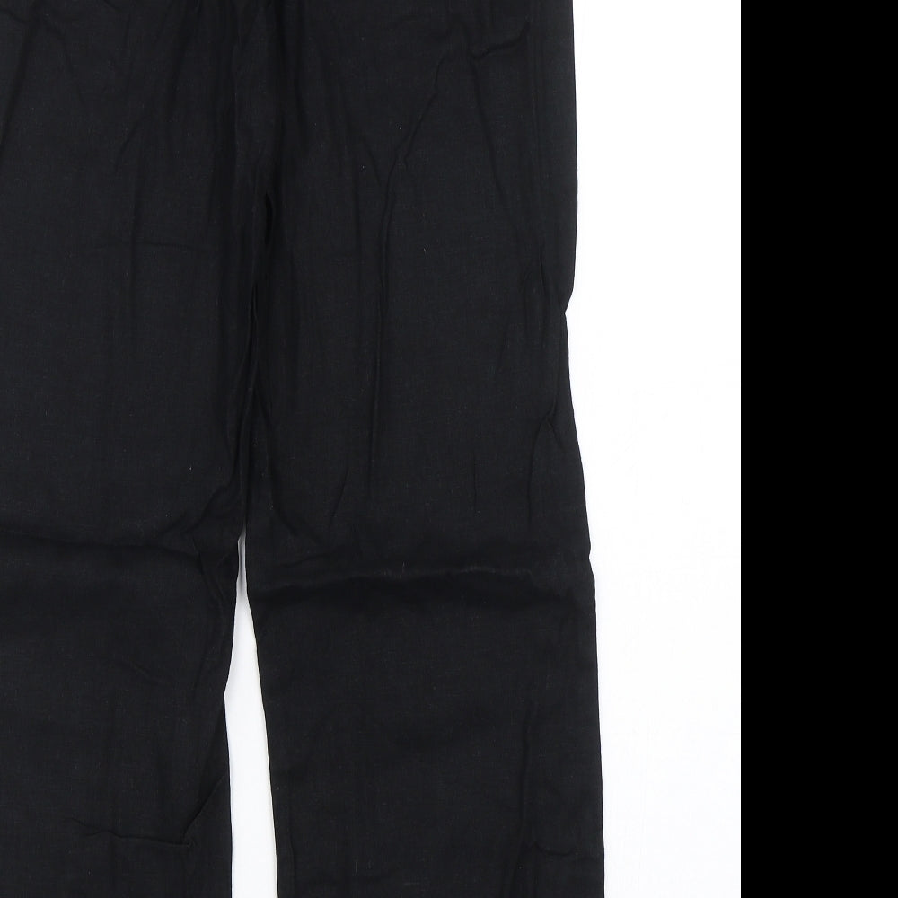 M&S Womens Black Trousers Size 10 L25 in