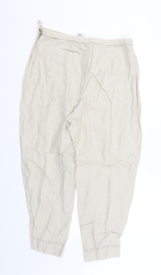 Covington Womens Beige Cropped Trousers Size 14 L23 in