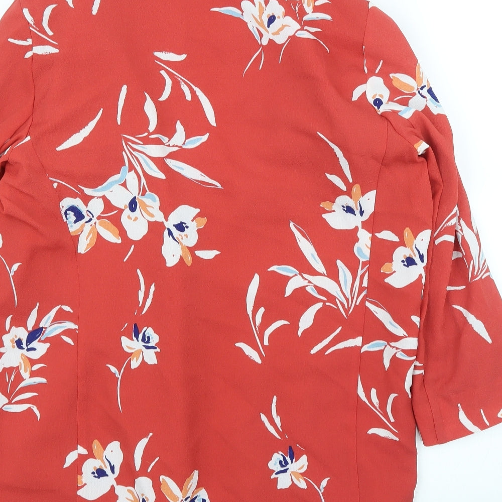 Bonmarché Womens Red Floral Jacket Blazer Size 10