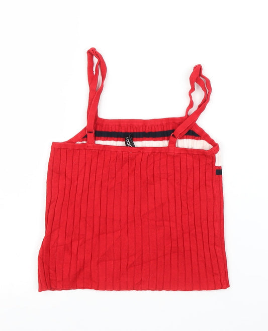 H&M Womens Red Striped Camisole Blouse Size S