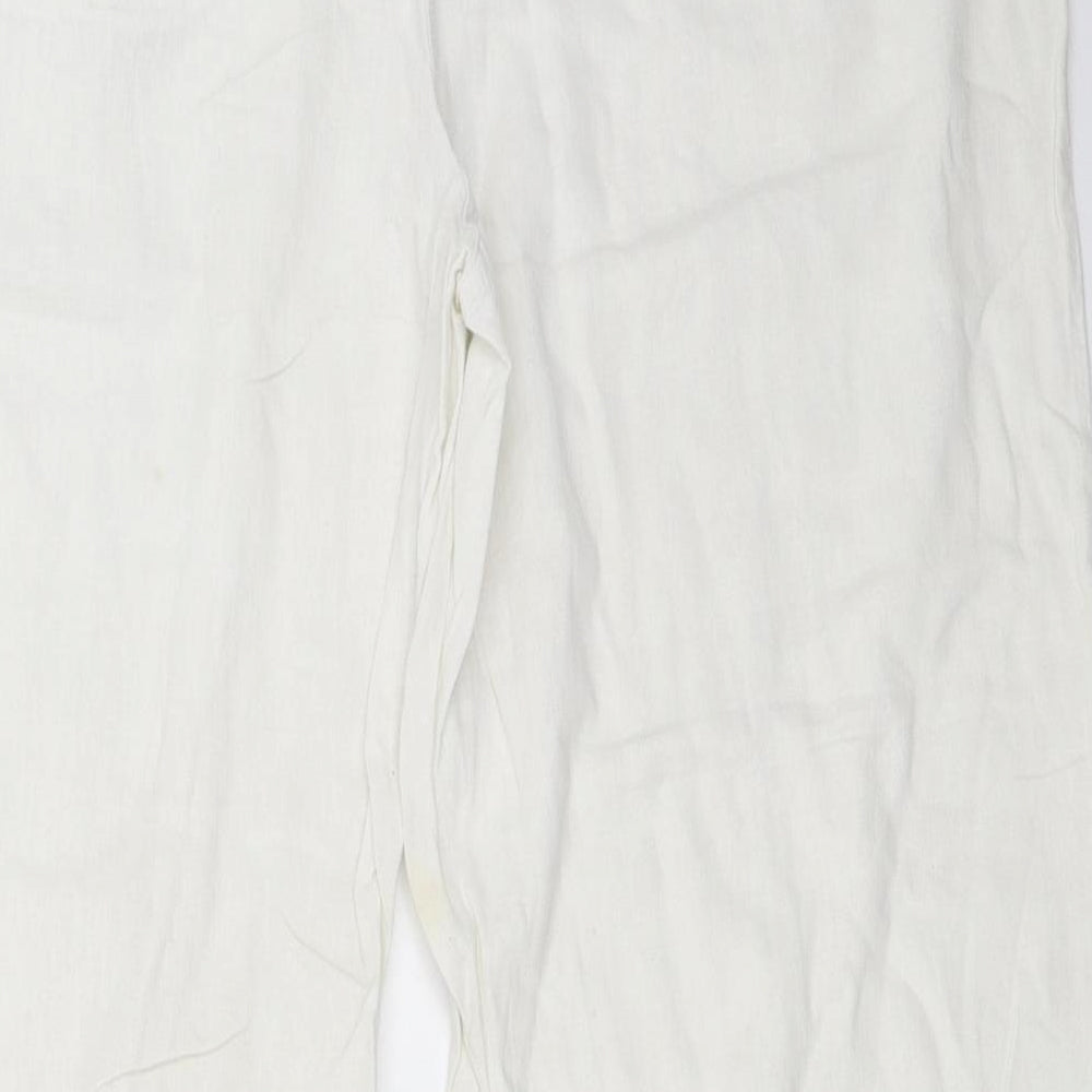 Preworn Womens White Trousers Size 16 L28 in