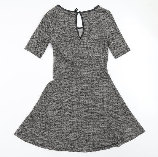 H&M Womens Grey Fit & Flare Size 8