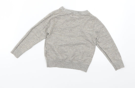 H&M Baby Grey Geometric Pullover Jumper Size 12-18 Months