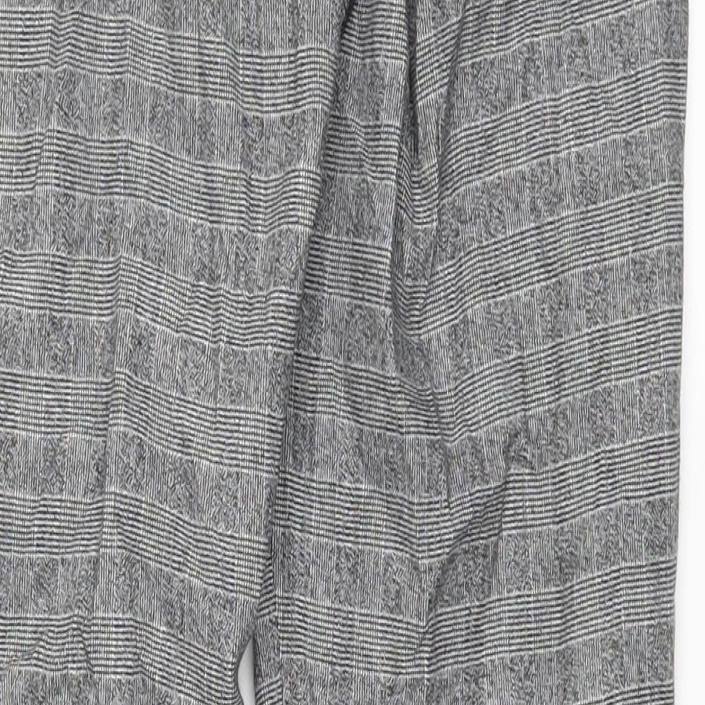 H&M Womens Black Check Sweatpants Trousers Size 34 L30 in