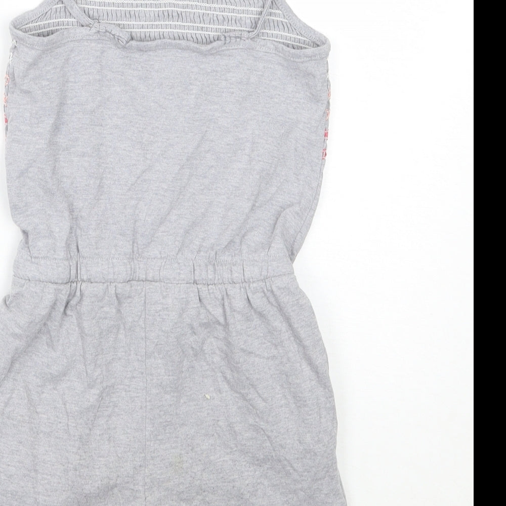 Nutmeg Girls Grey Geometric Playsuit One-Piece Size 7-8 Years